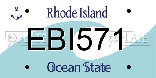EBI571 Rhode Island License Plate