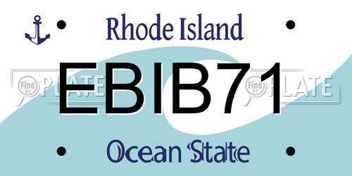 EBIB71 Rhode Island License Plate