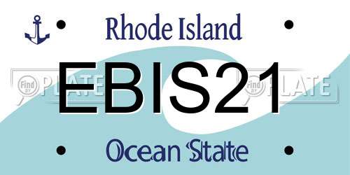 EBIS21 Rhode Island License Plate