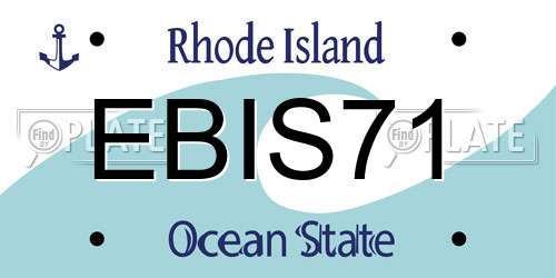 EBIS71 Rhode Island License Plate