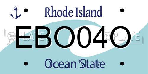 EBO04O Rhode Island License Plate