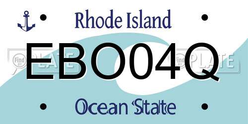 EBO04Q Rhode Island License Plate