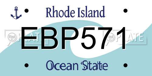 EBP571 Rhode Island License Plate