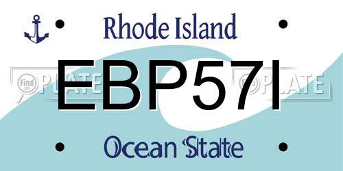 EBP57I Rhode Island License Plate