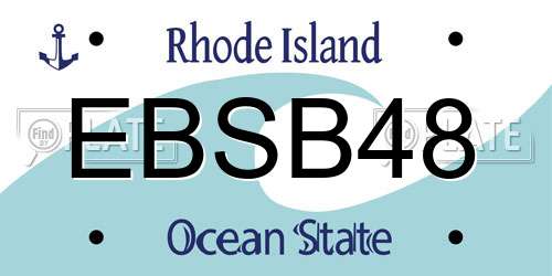 EBSB48 Rhode Island License Plate