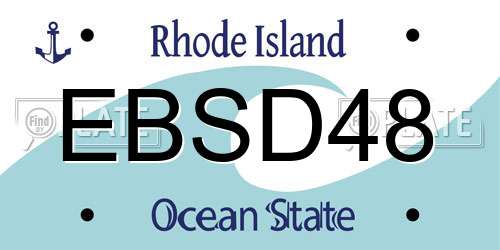 EBSD48 Rhode Island License Plate