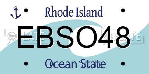 EBSO48 Rhode Island License Plate