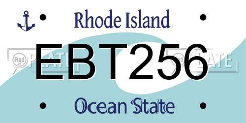 EBT256 Rhode Island License Plate