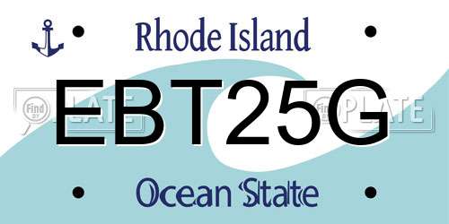 EBT25G Rhode Island License Plate