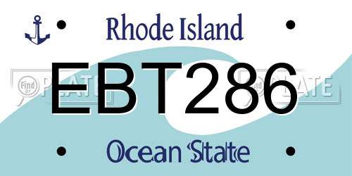EBT286 Rhode Island License Plate