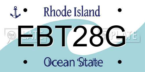 EBT28G Rhode Island License Plate