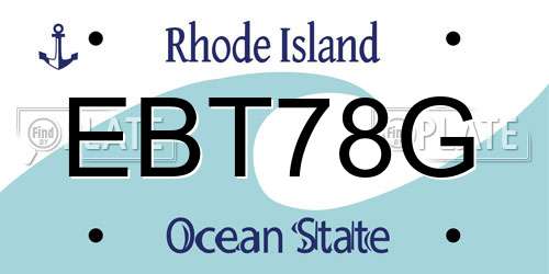EBT78G Rhode Island License Plate