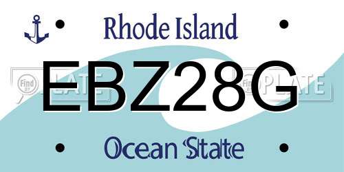 EBZ28G Rhode Island License Plate