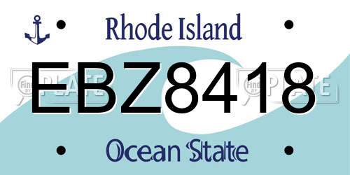 EBZ8418 Rhode Island License Plate