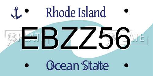 EBZZ56 Rhode Island License Plate