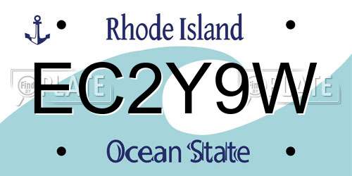EC2Y9W Rhode Island License Plate