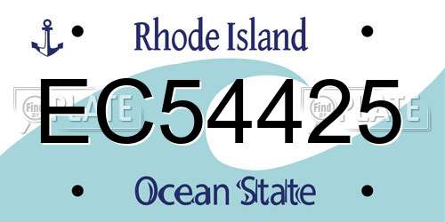 EC54425 Rhode Island License Plate