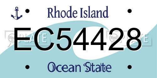 EC54428 Rhode Island License Plate