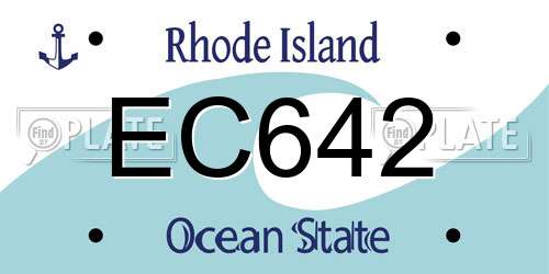 EC642 Rhode Island License Plate