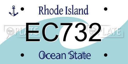 EC732 Rhode Island License Plate