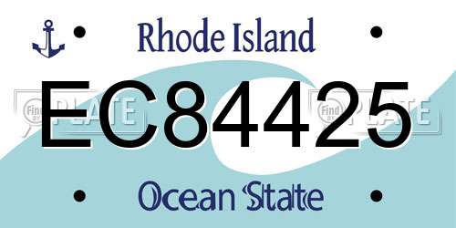 EC84425 Rhode Island License Plate
