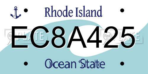 EC8A425 Rhode Island License Plate