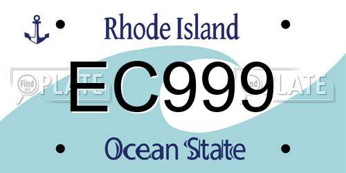 EC999 Rhode Island License Plate