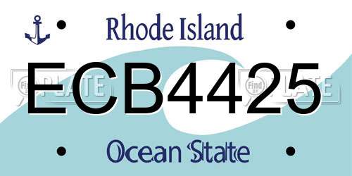 ECB4425 Rhode Island License Plate