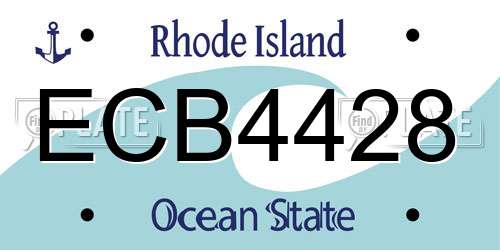 ECB4428 Rhode Island License Plate