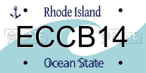 ECCB14 Rhode Island License Plate