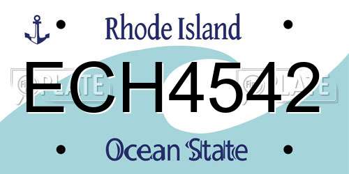 ECH4542 Rhode Island License Plate