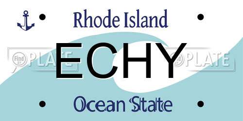 ECHY Rhode Island License Plate