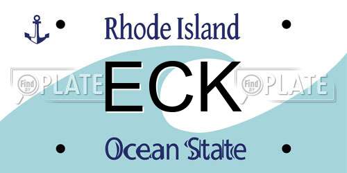 ECK Rhode Island License Plate