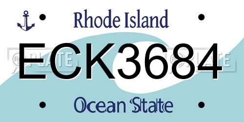 ECK3684 Rhode Island License Plate