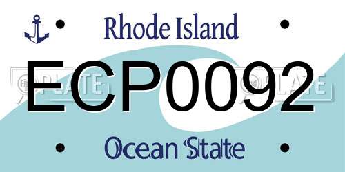 ECP0092 Rhode Island License Plate