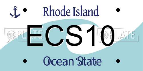 ECS10 Rhode Island License Plate