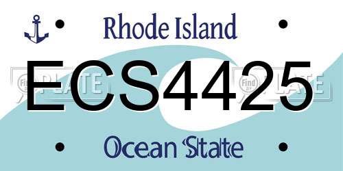 ECS4425 Rhode Island License Plate
