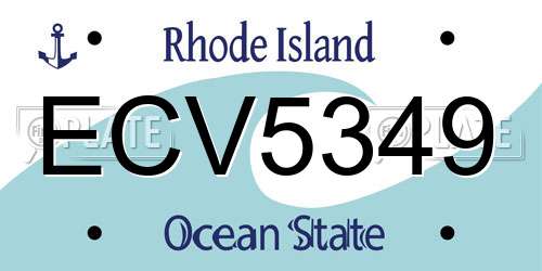 ECV5349 Rhode Island License Plate