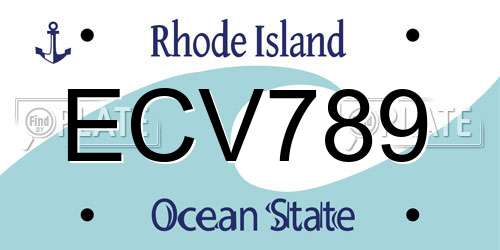 ECV789 Rhode Island License Plate