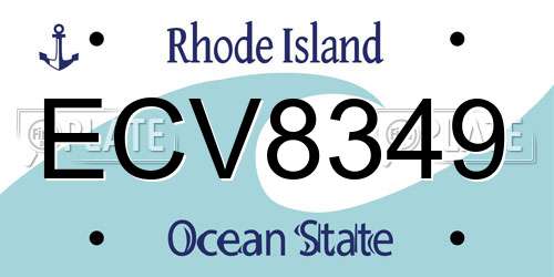 ECV8349 Rhode Island License Plate