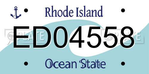 ED04558 Rhode Island License Plate