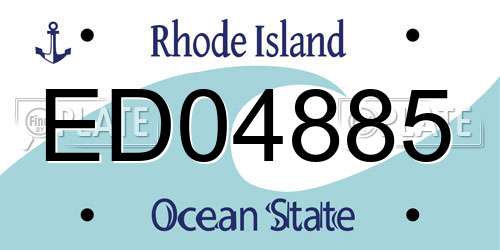 ED04885 Rhode Island License Plate