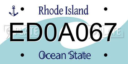 ED0A067 Rhode Island License Plate