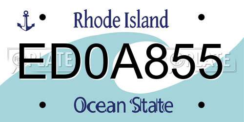 ED0A855 Rhode Island License Plate