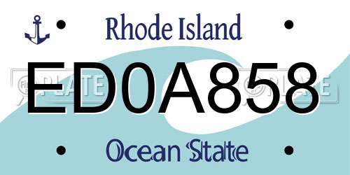 ED0A858 Rhode Island License Plate