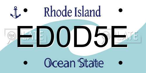 ED0D5E Rhode Island License Plate