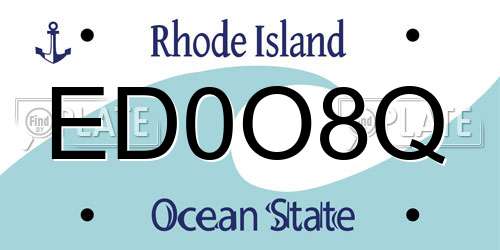ED0O8Q Rhode Island License Plate