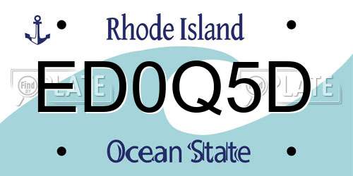 ED0Q5D Rhode Island License Plate
