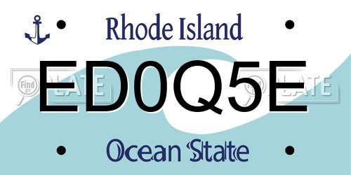 ED0Q5E Rhode Island License Plate