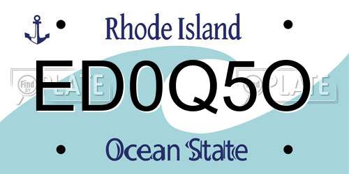 ED0Q5O Rhode Island License Plate